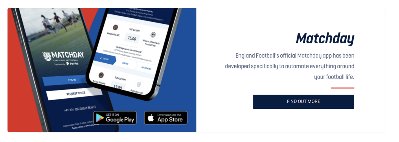 England matchday mobile app