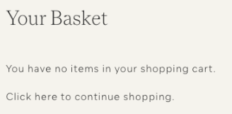 shopping basket cleared